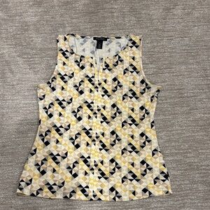 White House black market sleeveless top. Size small gold, black and cream.